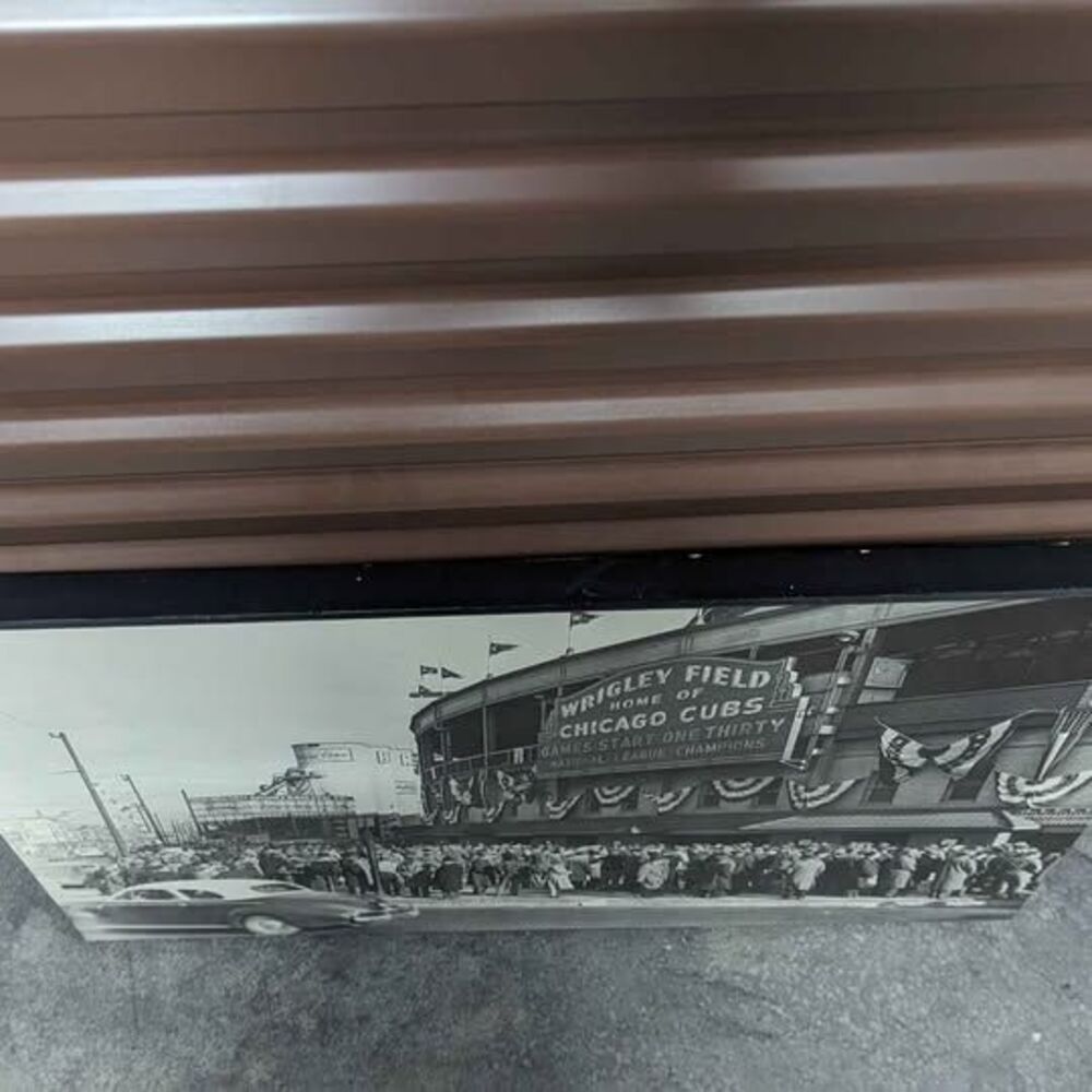 Vintage Wrigley Field Chicago Cubs Wood‎ Print 30x20 Black White Sports Man Cave - Picture 5 of 6